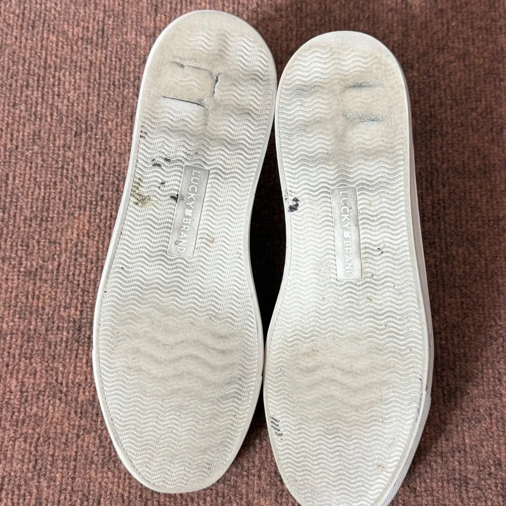 Lucky Brand Laddix Mens 10M Gray Knit‎ Lace Up Low Top Sneakers LP-LADDIX